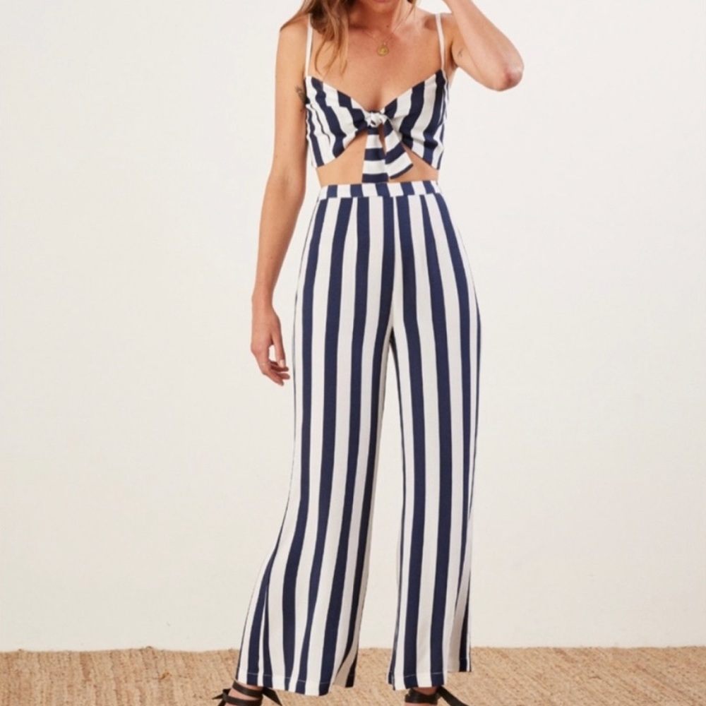 Reformation Bahama Two Piece Set in Dolce Stripe Sz 6